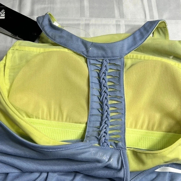 ADIDAS. Women tank top,NWT,workout, blue ,racerback,built in bra,logo,gym,resort - Picture 11 of 13